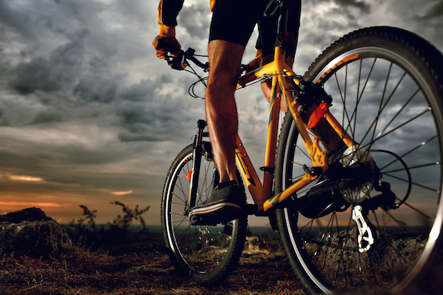 Mountain Bike cyclist riding single track outdoor